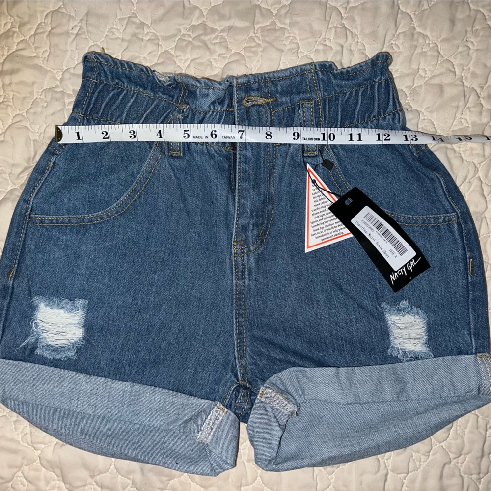 NWT Nasty Gal Paper Bag Style Jean Short